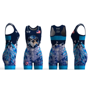 AAU International Blue brazil 2026 Women's Racerback Singlet