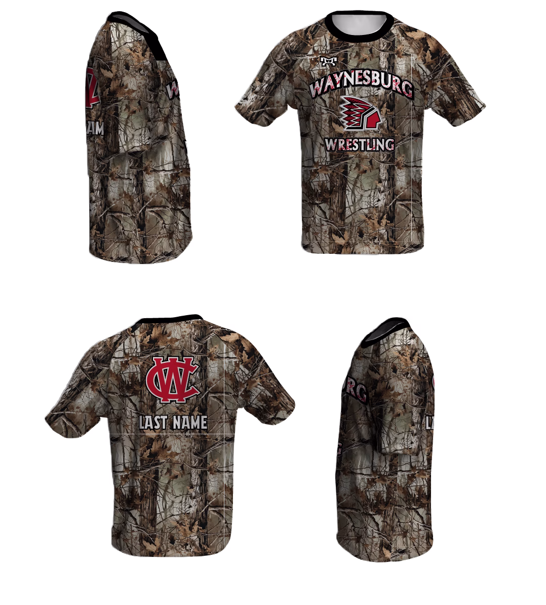 Waynesburg Central Wrestling Camo Loose Short Sleeve Dri-Fit