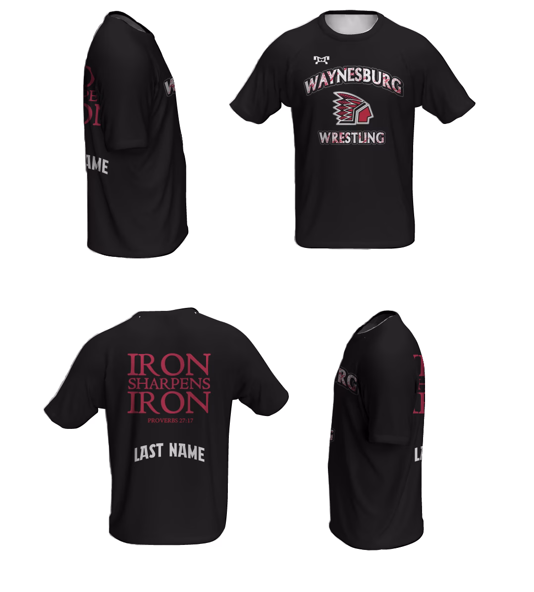 Waynesburg Central Wrestling Black Loose Short Sleeve Dri-Fit