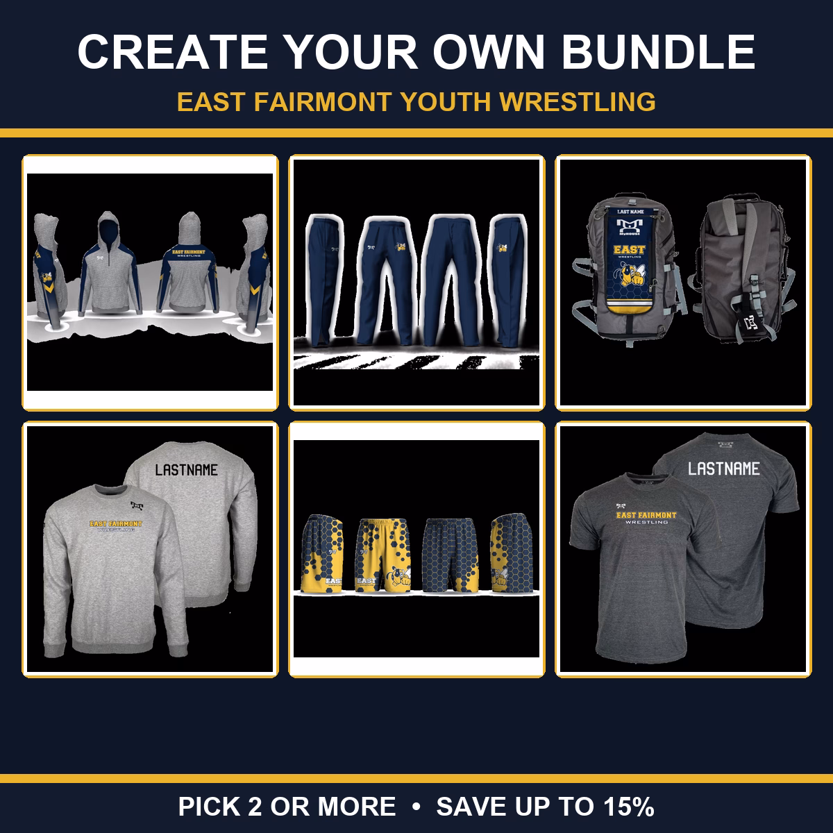 East Fairmont Youth Wrestling Create Your Own Bundle