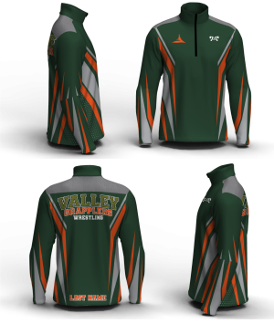 Valley Grapplers Youth Wrestling Men's Mid-Weight Custom Quarter Zip