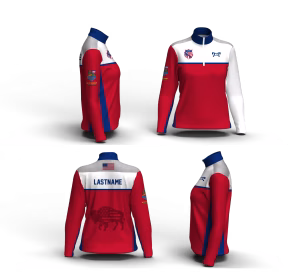 AAU International  red Women's Mid-Weight Quarter Zip