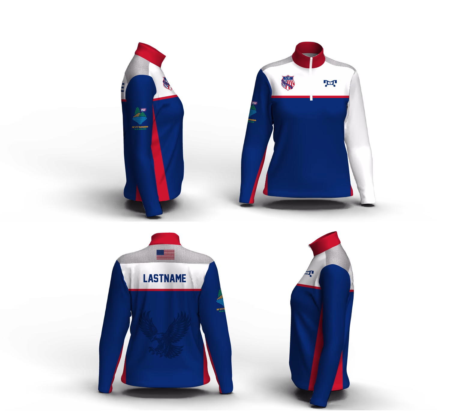 AAU International  blue Women's Mid-Weight Quarter Zip