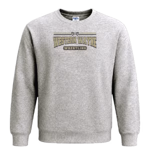 Western Wayne High School Custom Sublimated Decal Grey Crewneck