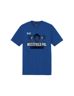 Westfield Youth Wrestling Blue Custom Heat Press Short Sleeve T-Shirt