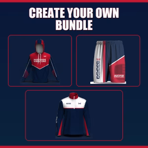 Terre Haute North Create Your Own Bundle collage featuring the team hoodie, mesh shorts, and quarter zip