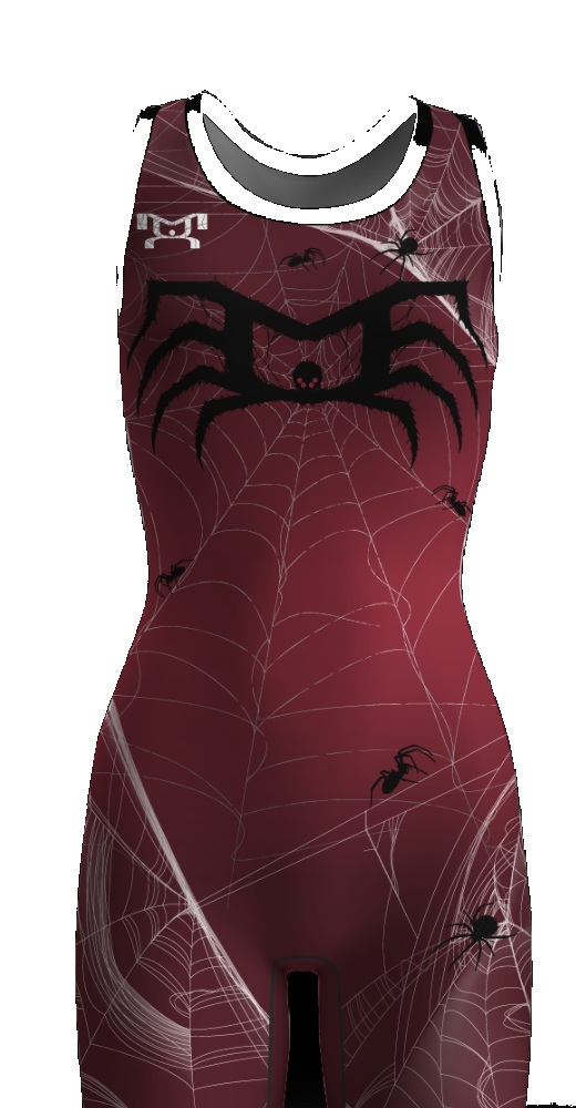 Widow's Web women's racerback wrestling singlet front