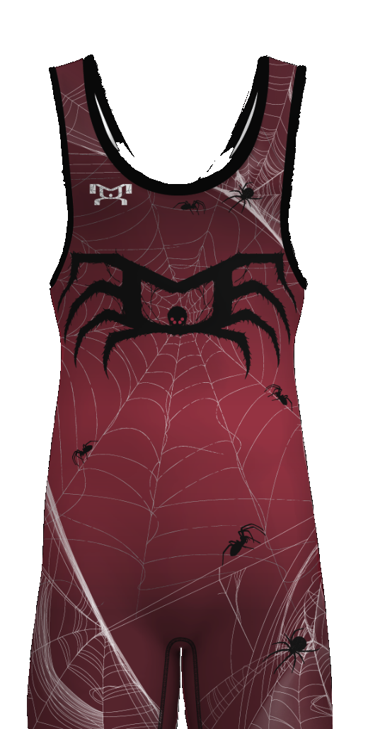 Widow's Web men's wrestling singlet front